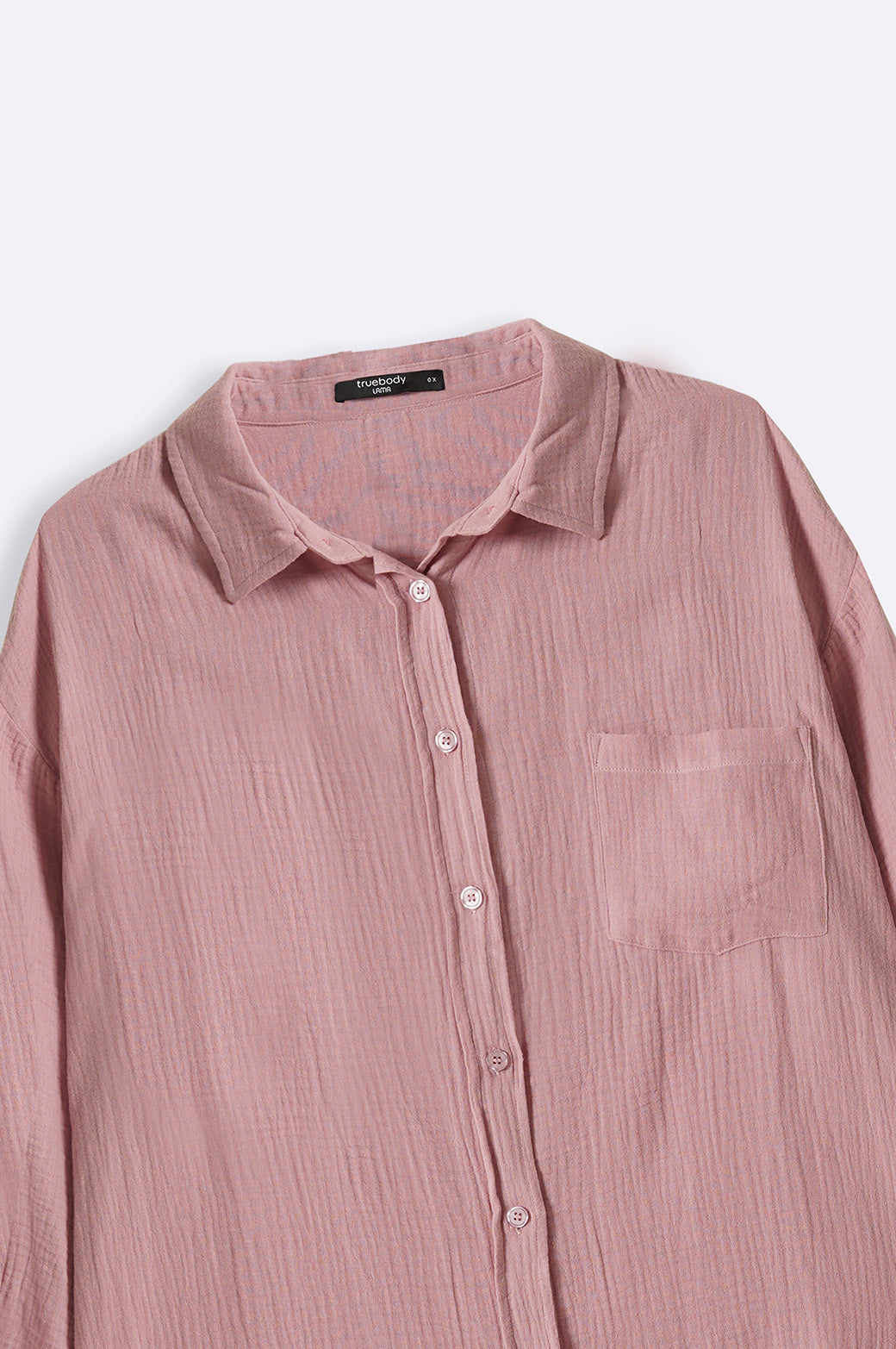 DIRTY PINK CURVE MUSLIN SHIRT