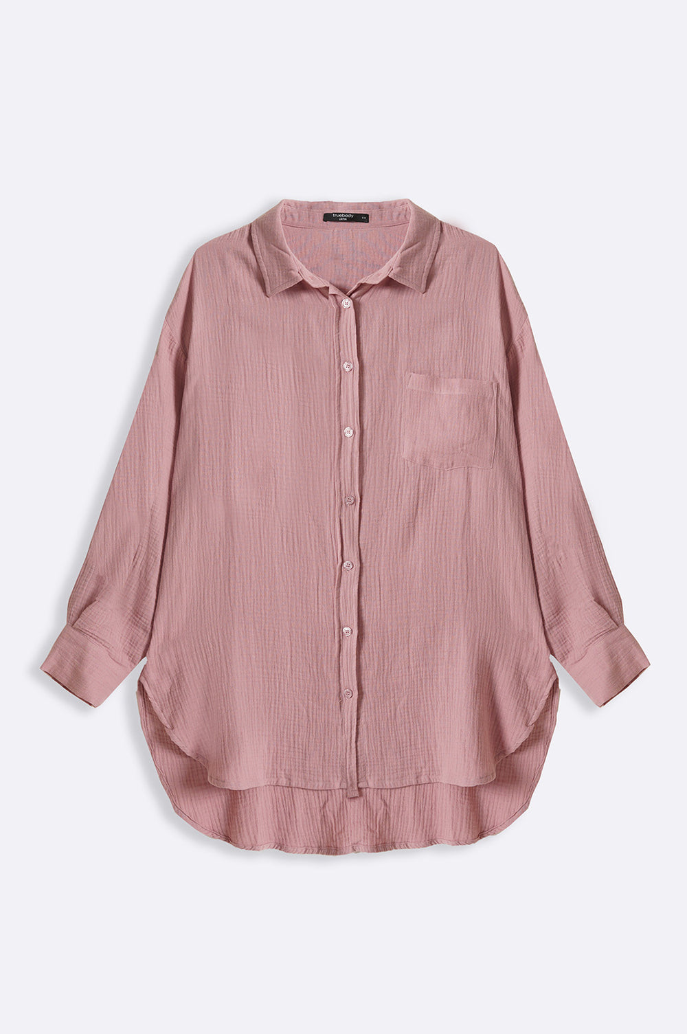 DIRTY PINK CURVE MUSLIN SHIRT