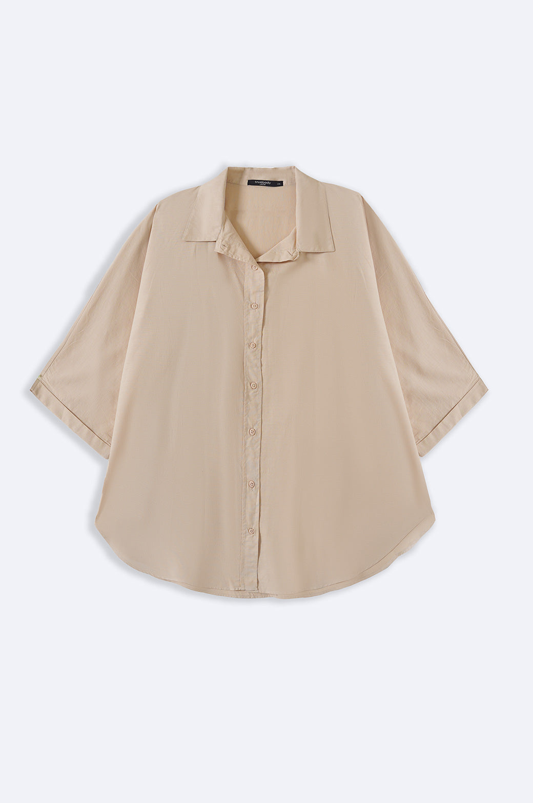 BEIGE CURVE SAFARI LINEN SHIRT