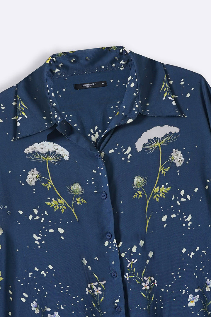 BLUE CURVE FLORAL SHIRT