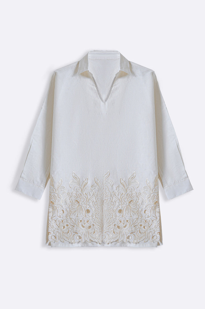 OFF WHITE LINEN LILY TUNIC