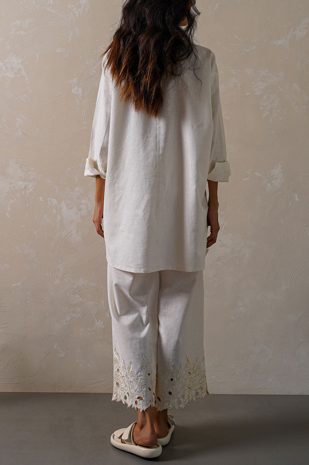 OFF WHITE LINEN LILY TUNIC