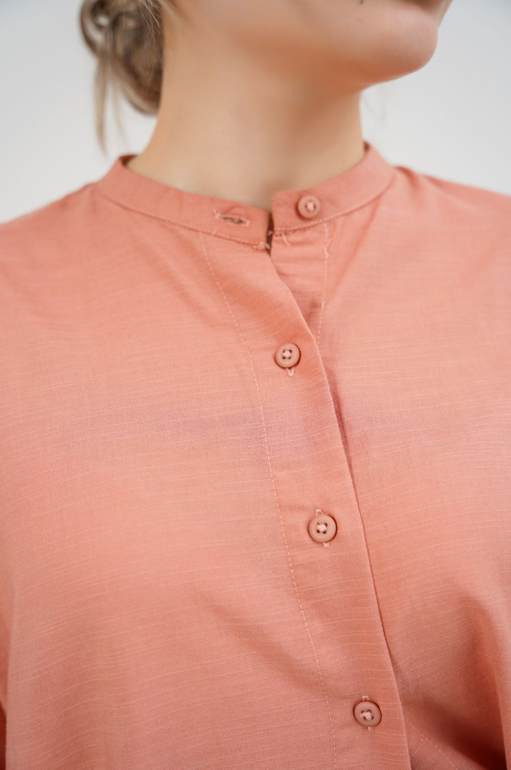 ITALIAN CLAY BAND COLLAR SHIRT