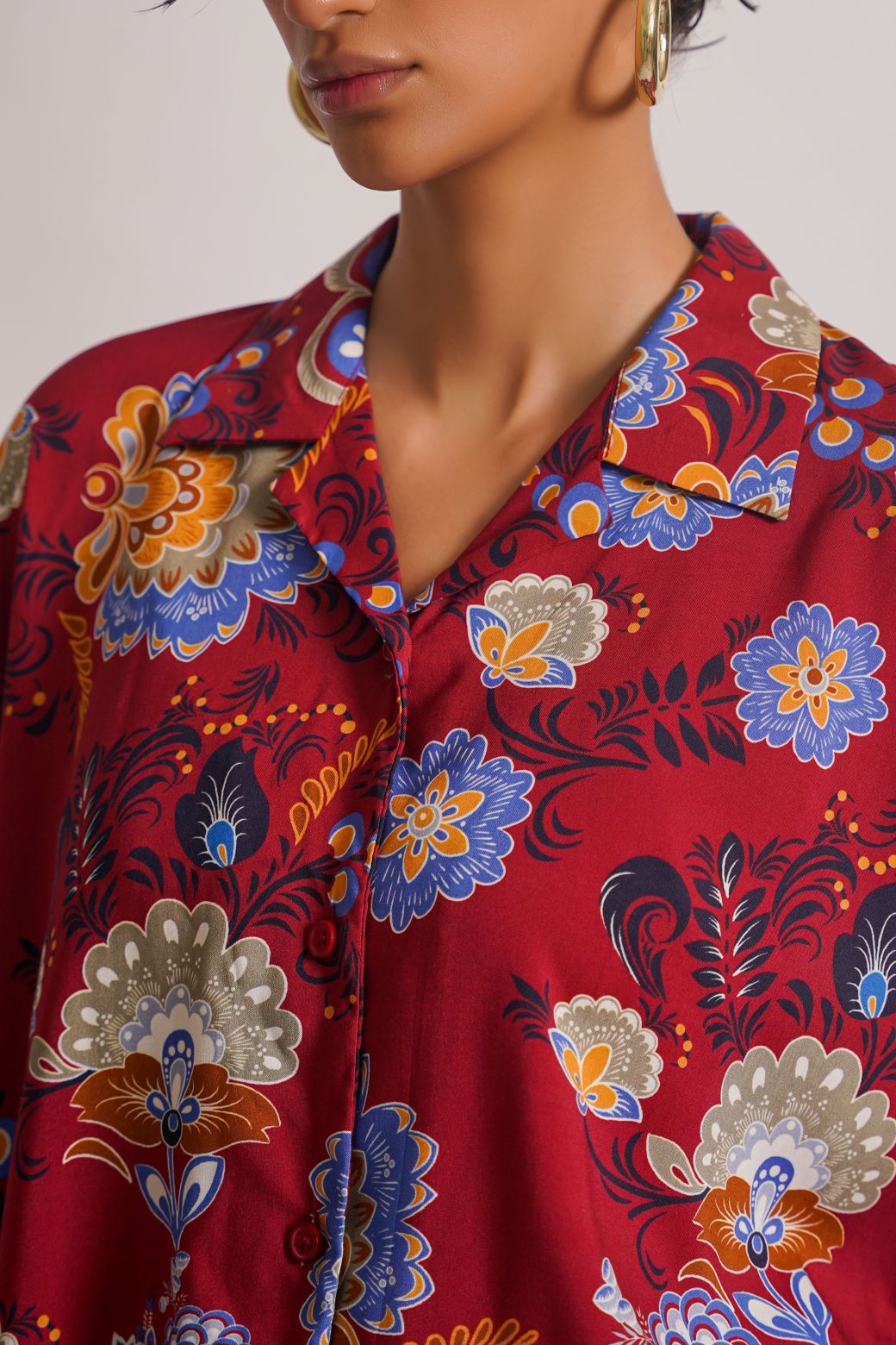 MAROON MAIA SAFARI SHIRT