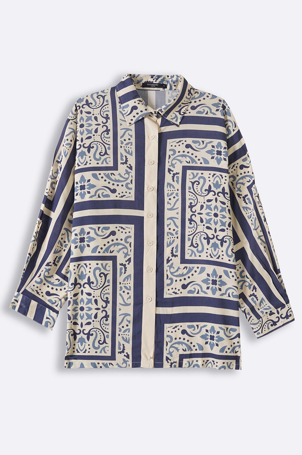 BLUE PORCELAIN PRINTED SHIRT