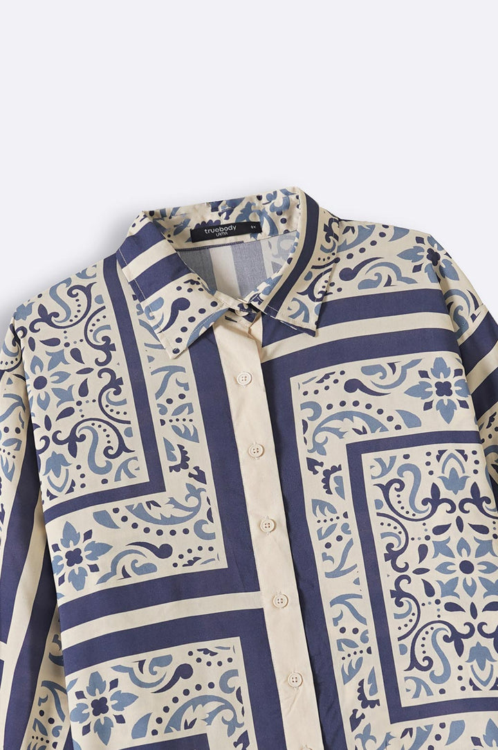 BLUE PORCELAIN PRINTED SHIRT