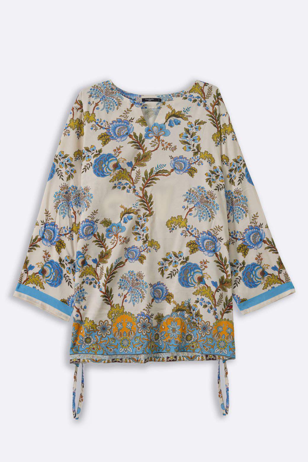 BLUE HYDRANGEA CHINTZ PRINTED TOP