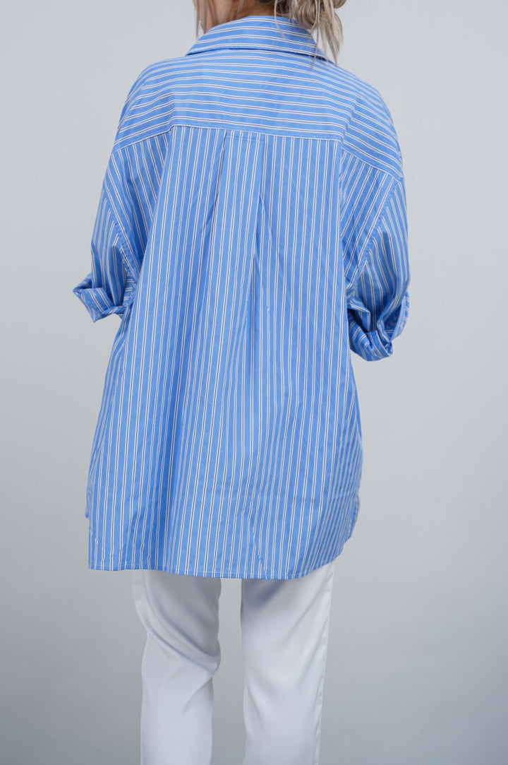 BLUE RELAXED STRIPED SHIRT