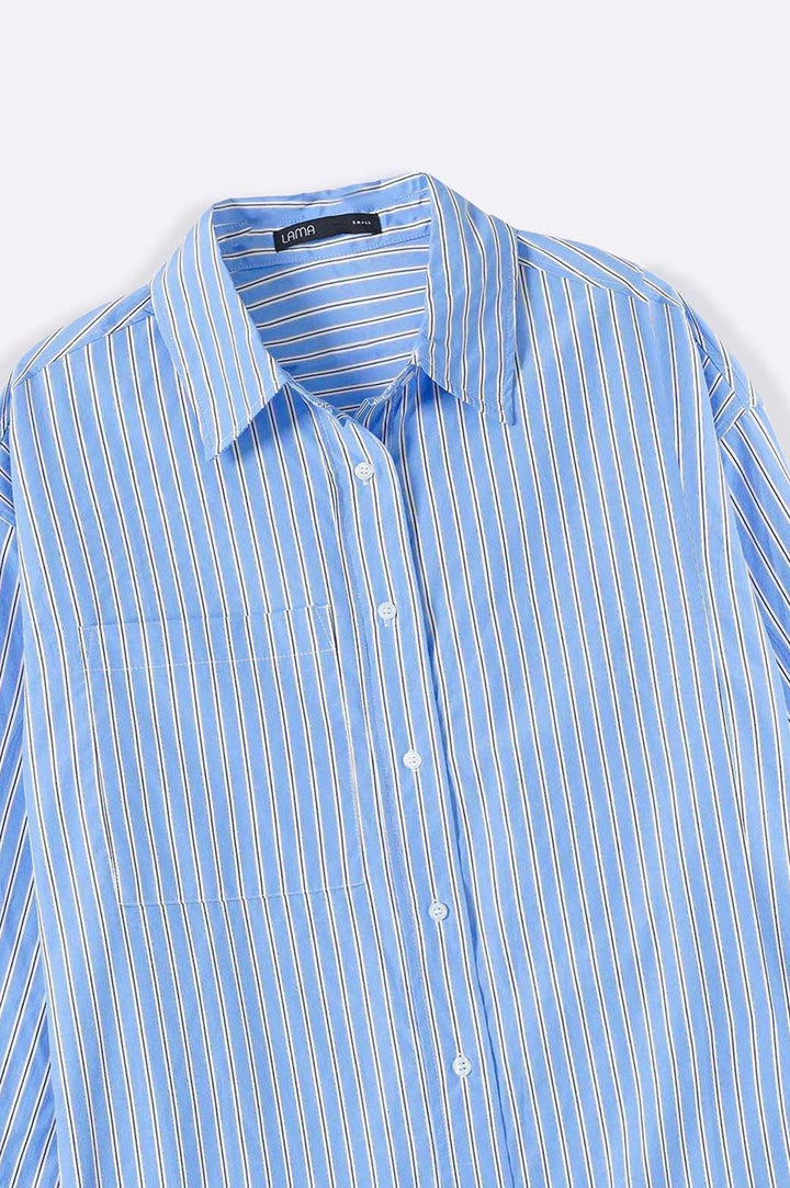 BLUE RELAXED STRIPED SHIRT