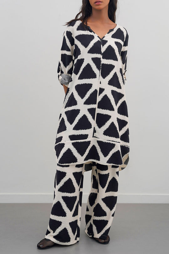 BLACK TRIPTYCH WIDE PANTS