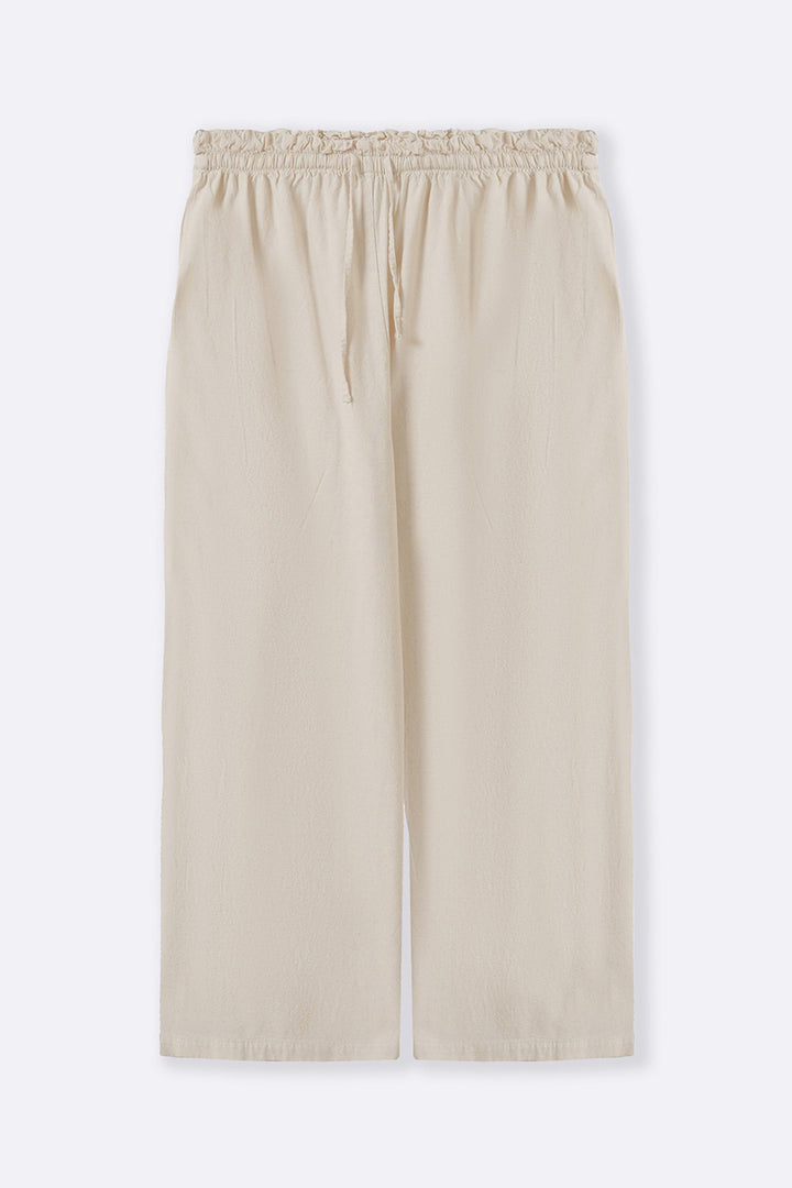 OFF WHITE LINEN EASY TROUSERS