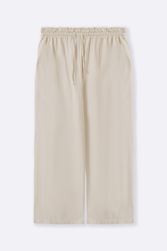 OFF WHITE LINEN EASY TROUSERS