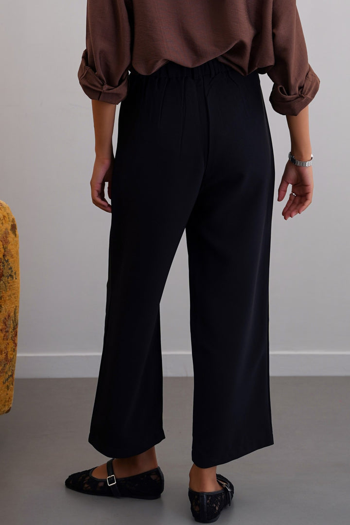 BLACK ANKLE TAILORED TROUSERS