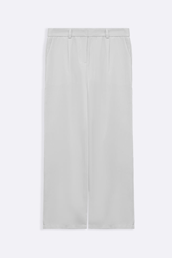 WHITE ANKLE TAILORED TROUSERS