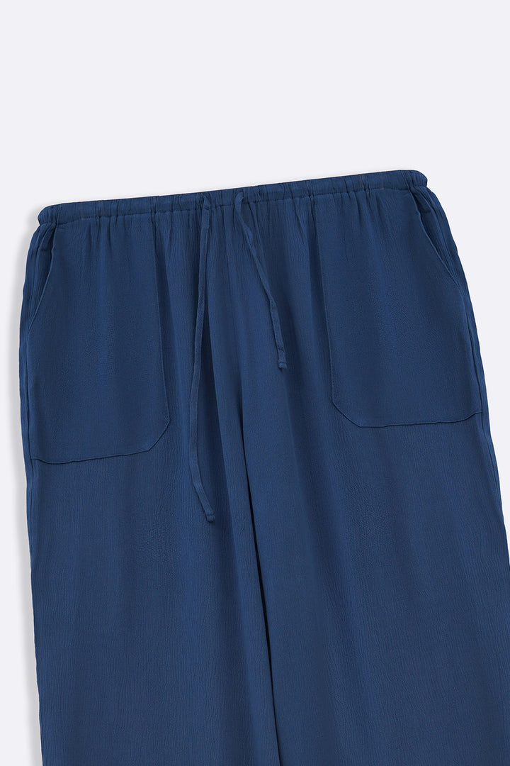 TEAL LONG DRAWSTRING TROUSERS