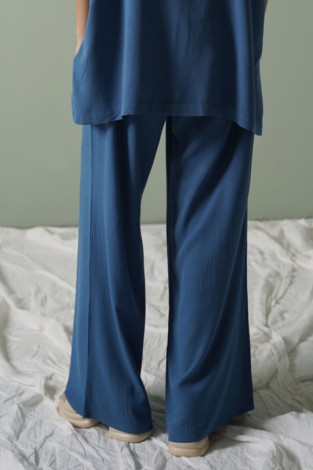 TEAL LONG DRAWSTRING TROUSERS