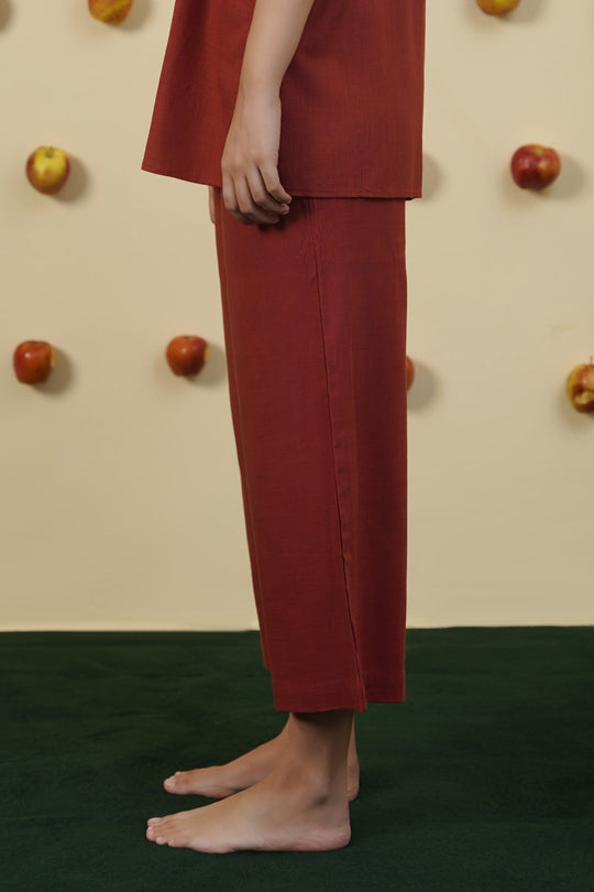 RUST LINEN BLEND CULOTTES