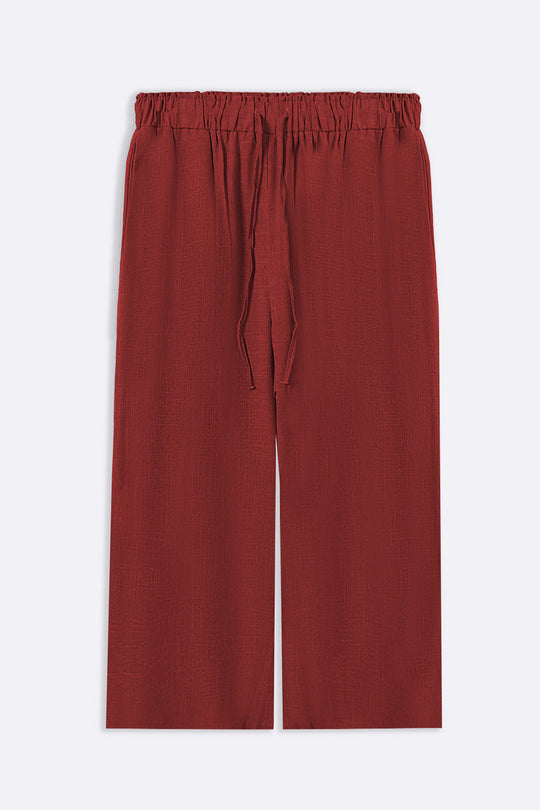 RUST LINEN BLEND CULOTTES