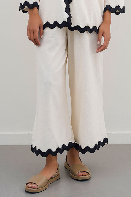 OFF WHITE RIC RAC COTTON CULOTTES