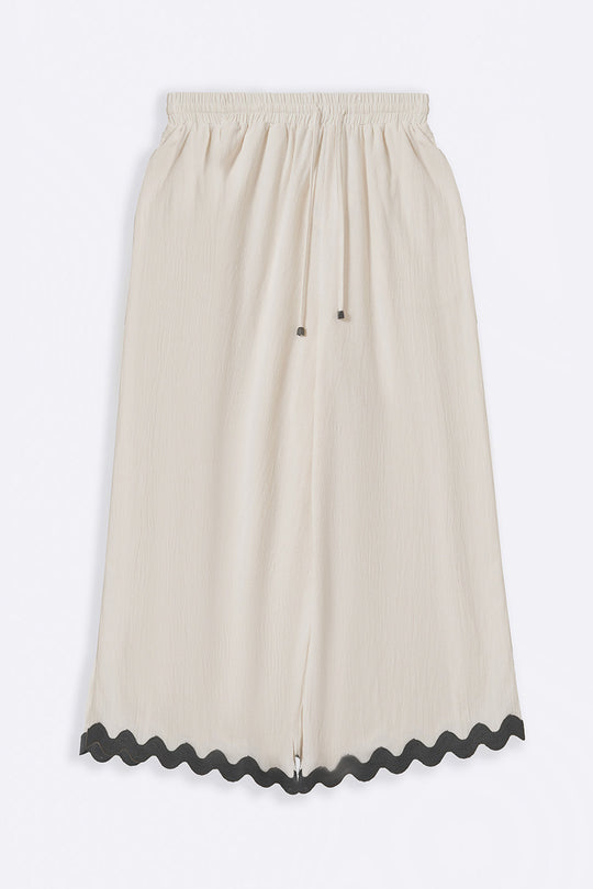 OFF WHITE RIC RAC COTTON CULOTTES