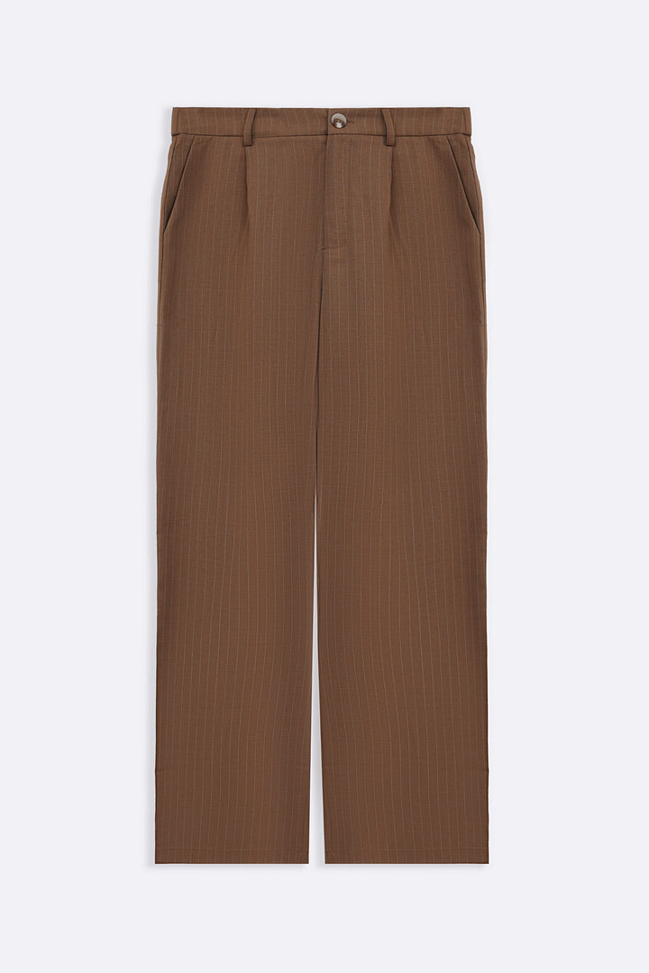 CAMEL TAILORED PINSTRIPE PANTS