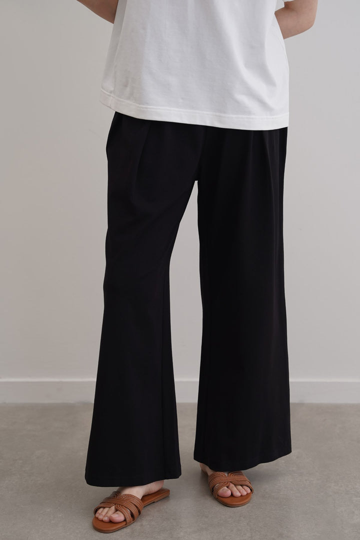 STRAIGHT BOX-PLEAT TROUSERS