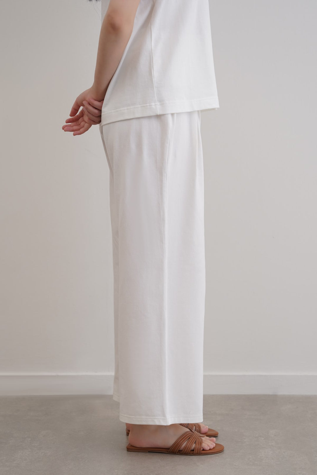 STRAIGHT BOX-PLEAT TROUSERS