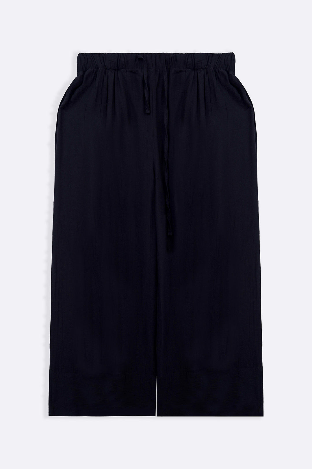 BLACK TEXTURED PALAZZO PANTS
