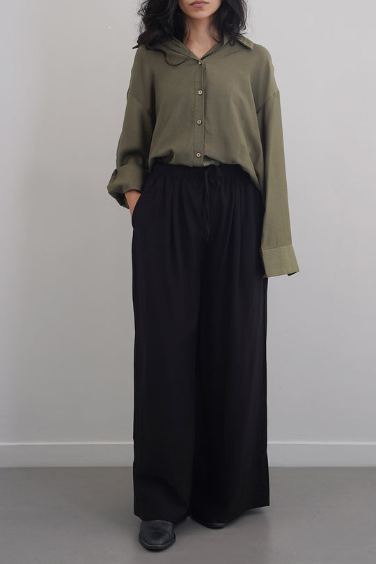 TEXTURED PALAZZO PANTS