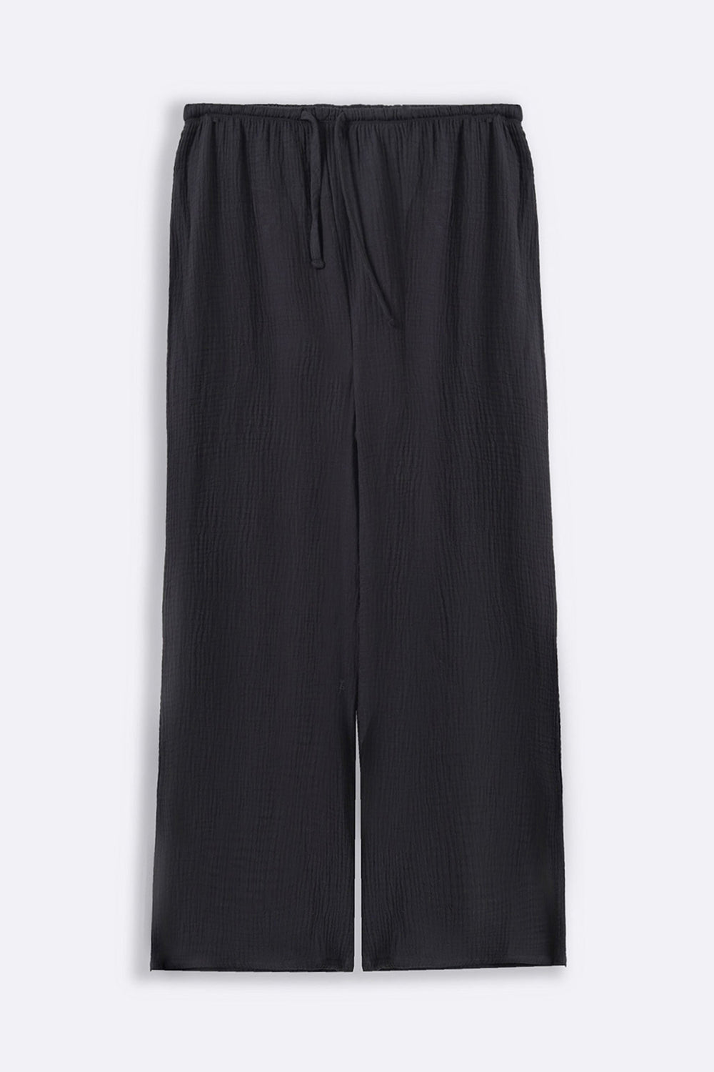 CHARCOAL MUSLIN WIDE PANTS