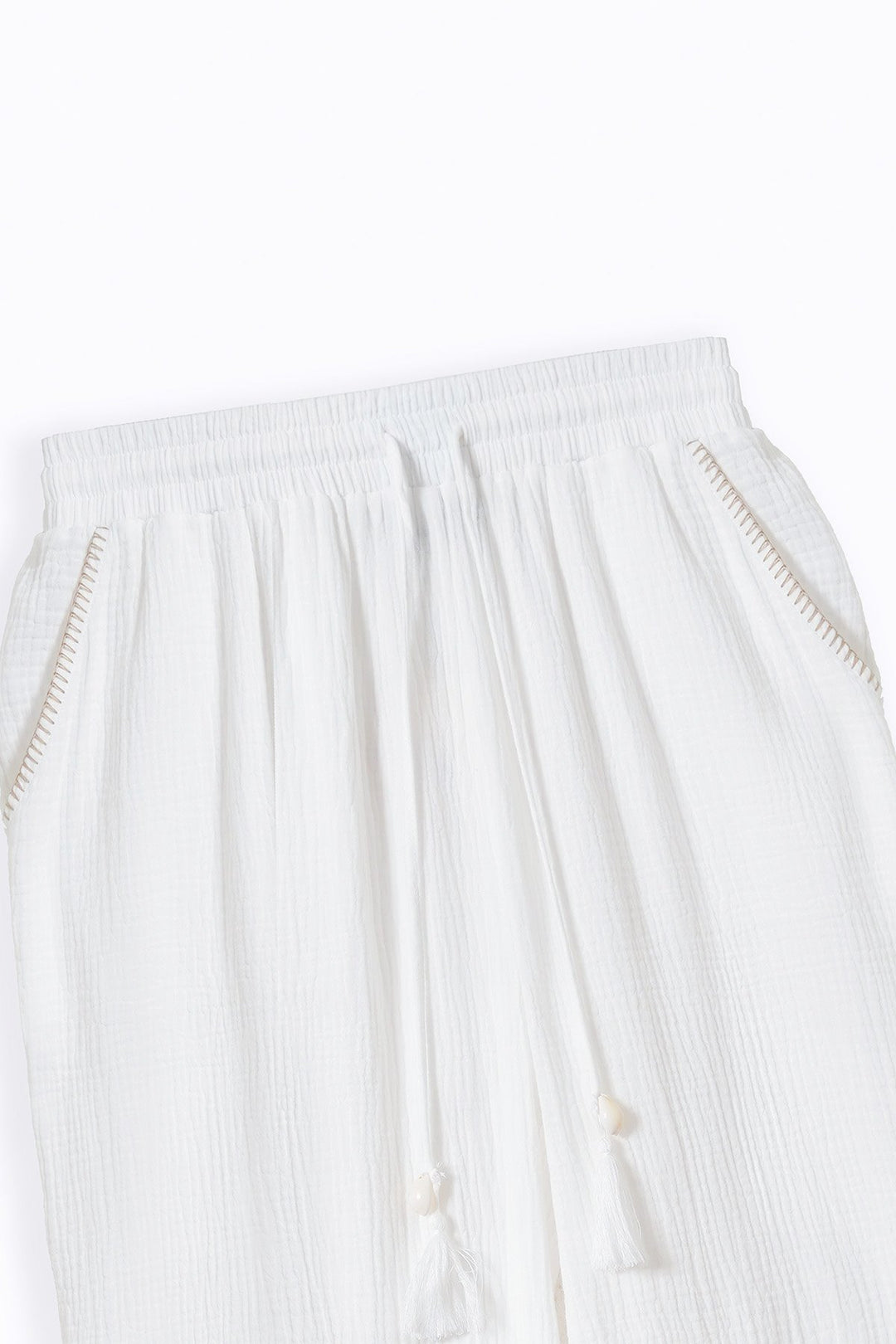 RESORT EMBROIDERED WIDE PANTS