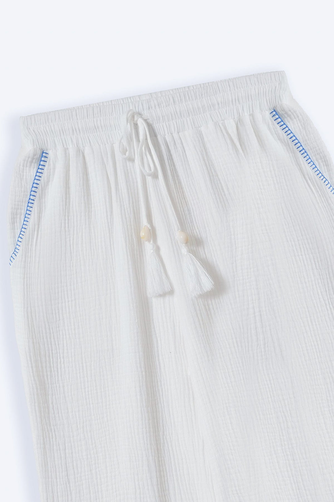 RESORT EMBROIDERED WIDE PANTS