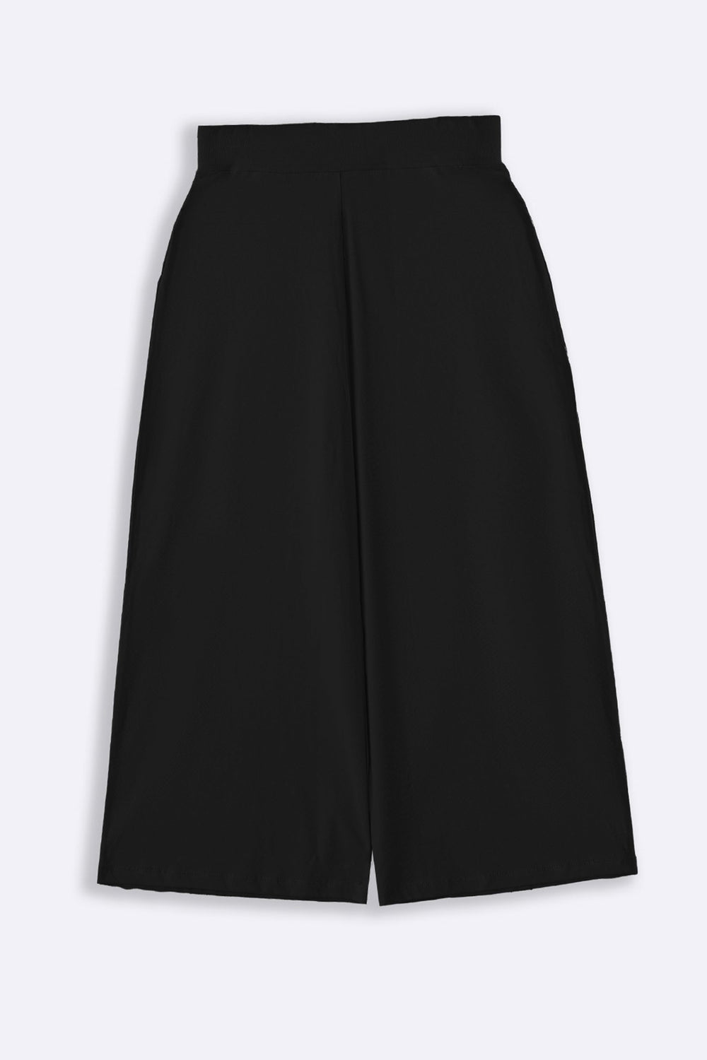 BLACK CROPPED WIDE PANTS