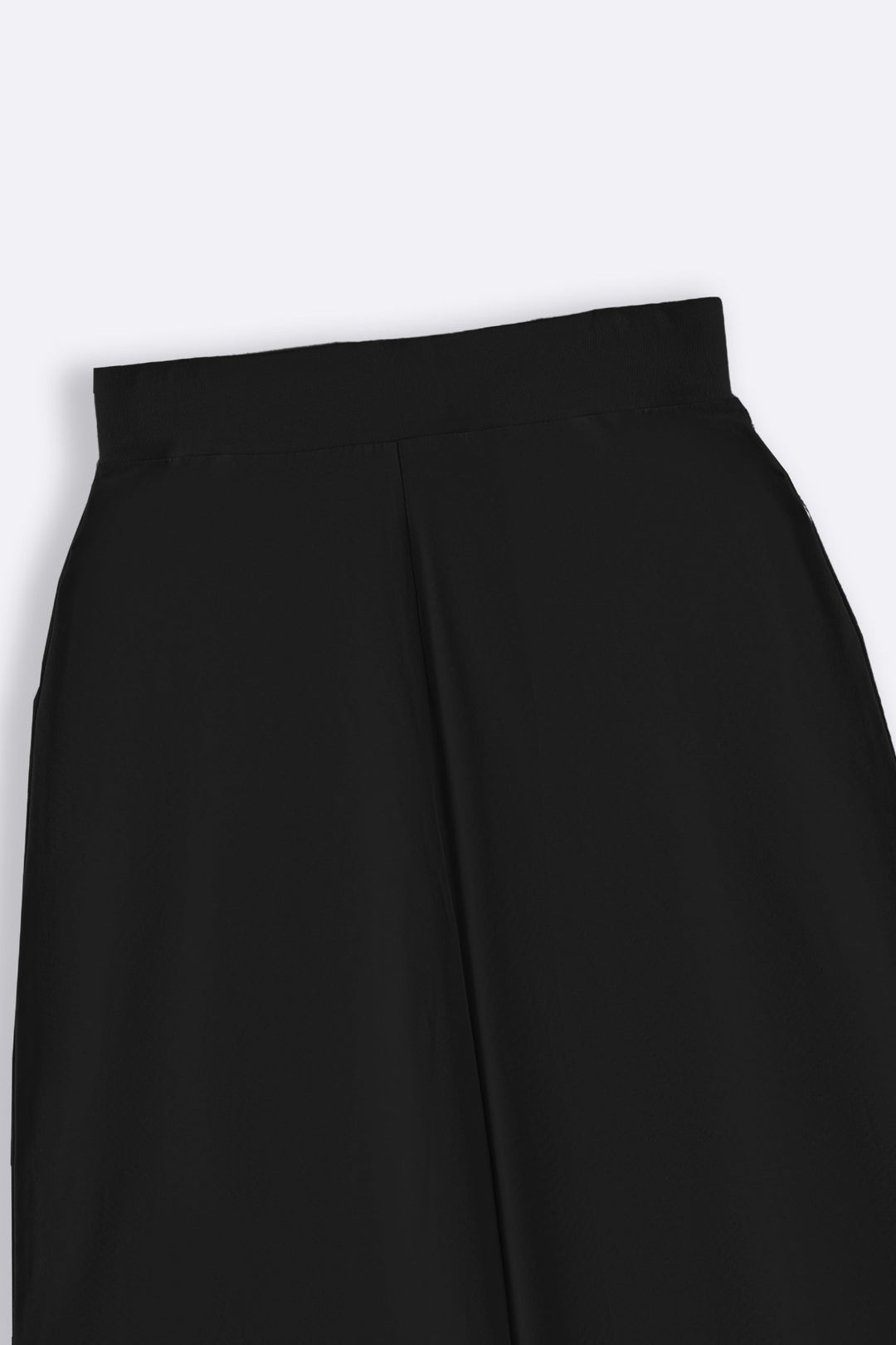 BLACK CROPPED WIDE PANTS