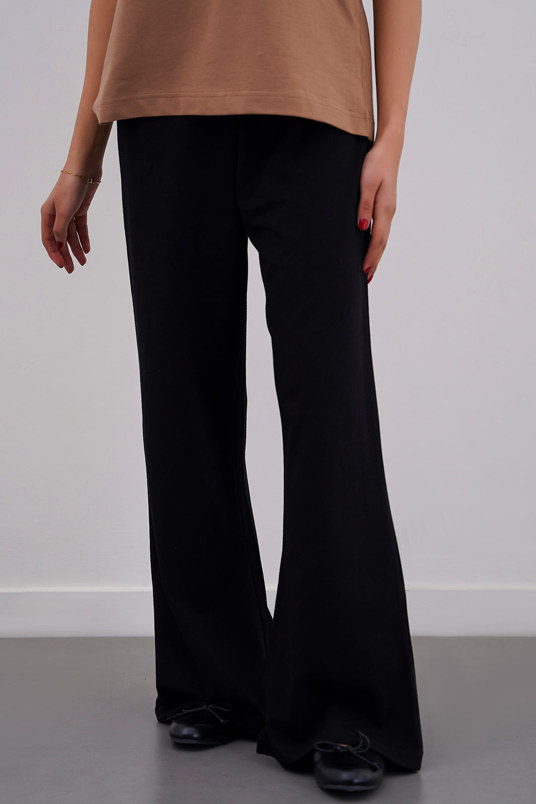 BLACK WIDE LEG PANTS