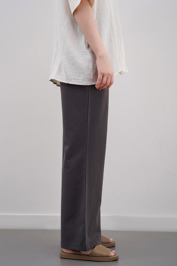 CHARCOAL WIDE LEG PANTS