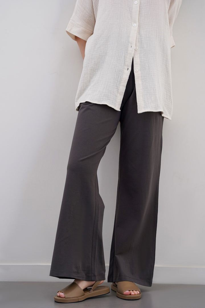 CHARCOAL WIDE LEG PANTS