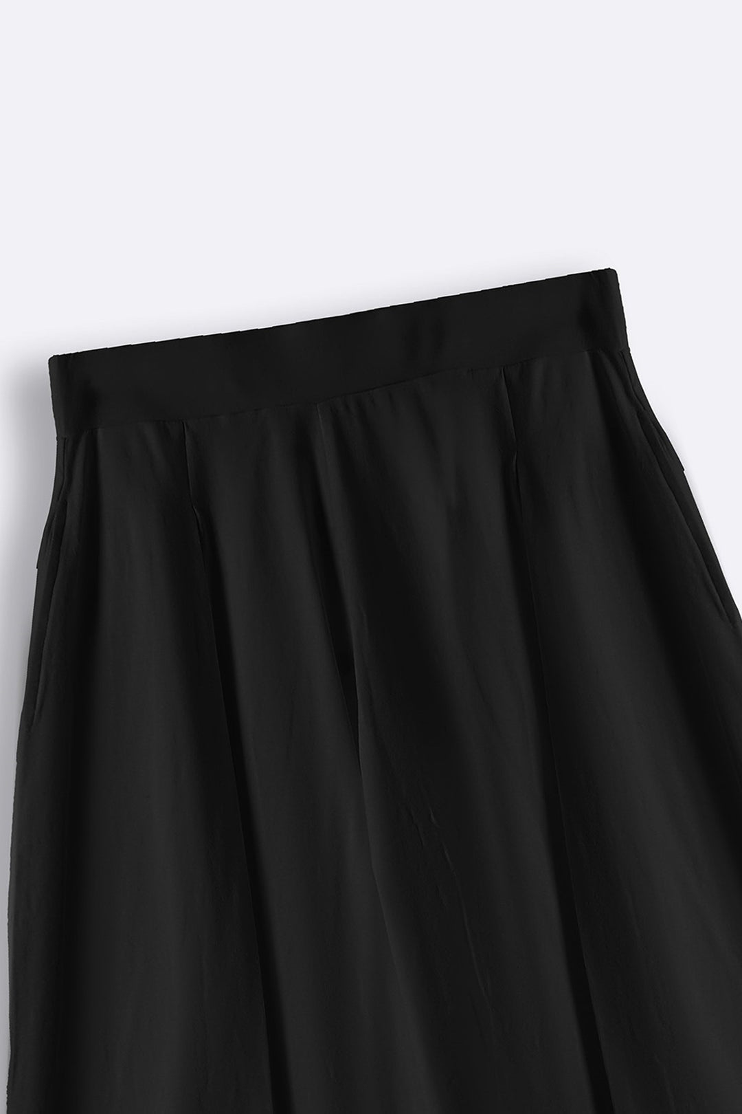 BLACK CROPPED WIDE LEG PANTS