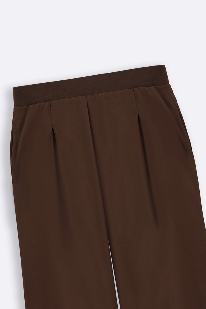 TAUPE CROPPED WIDE LEG PANTS