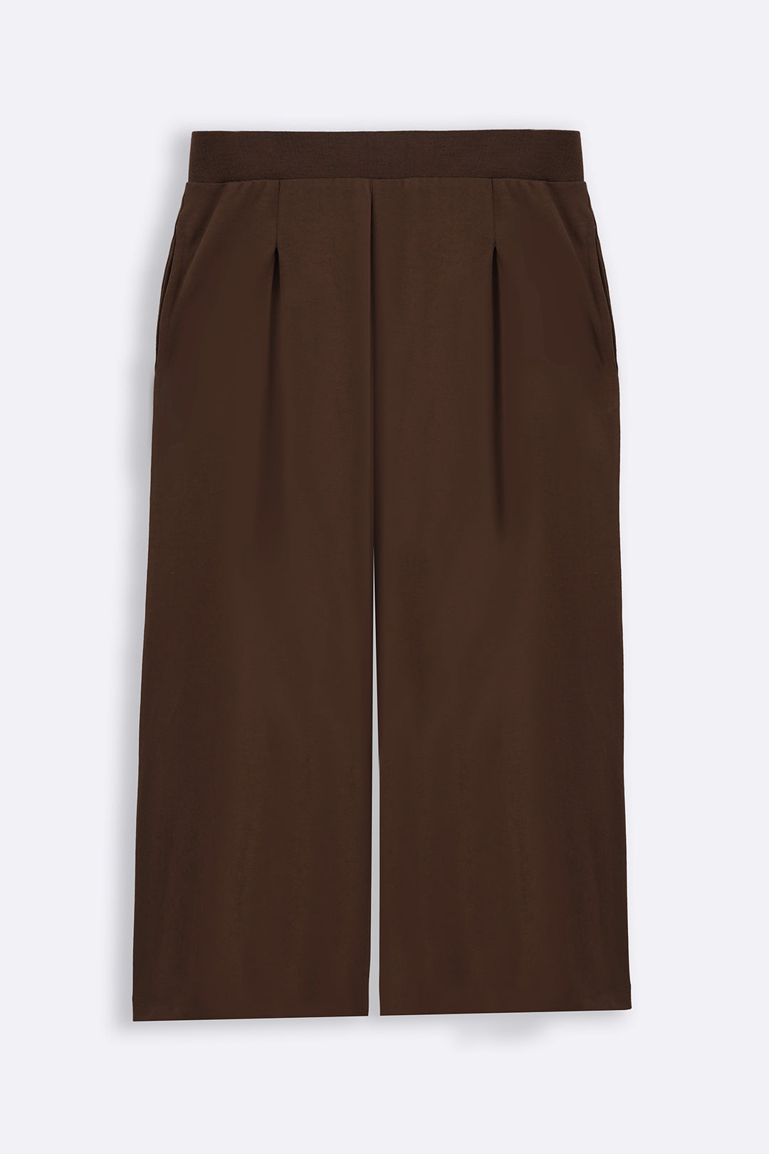 TAUPE CROPPED WIDE LEG PANTS