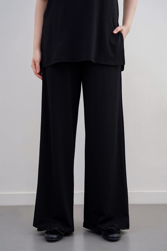 BLACK OFF-DUTY STRAIGHT PANTS