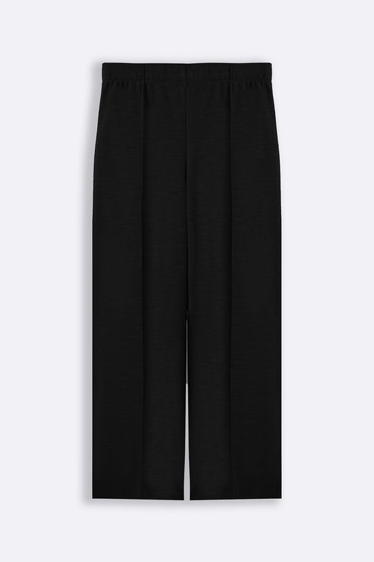 BLACK STRETCHY PANTS WITH PLEAT