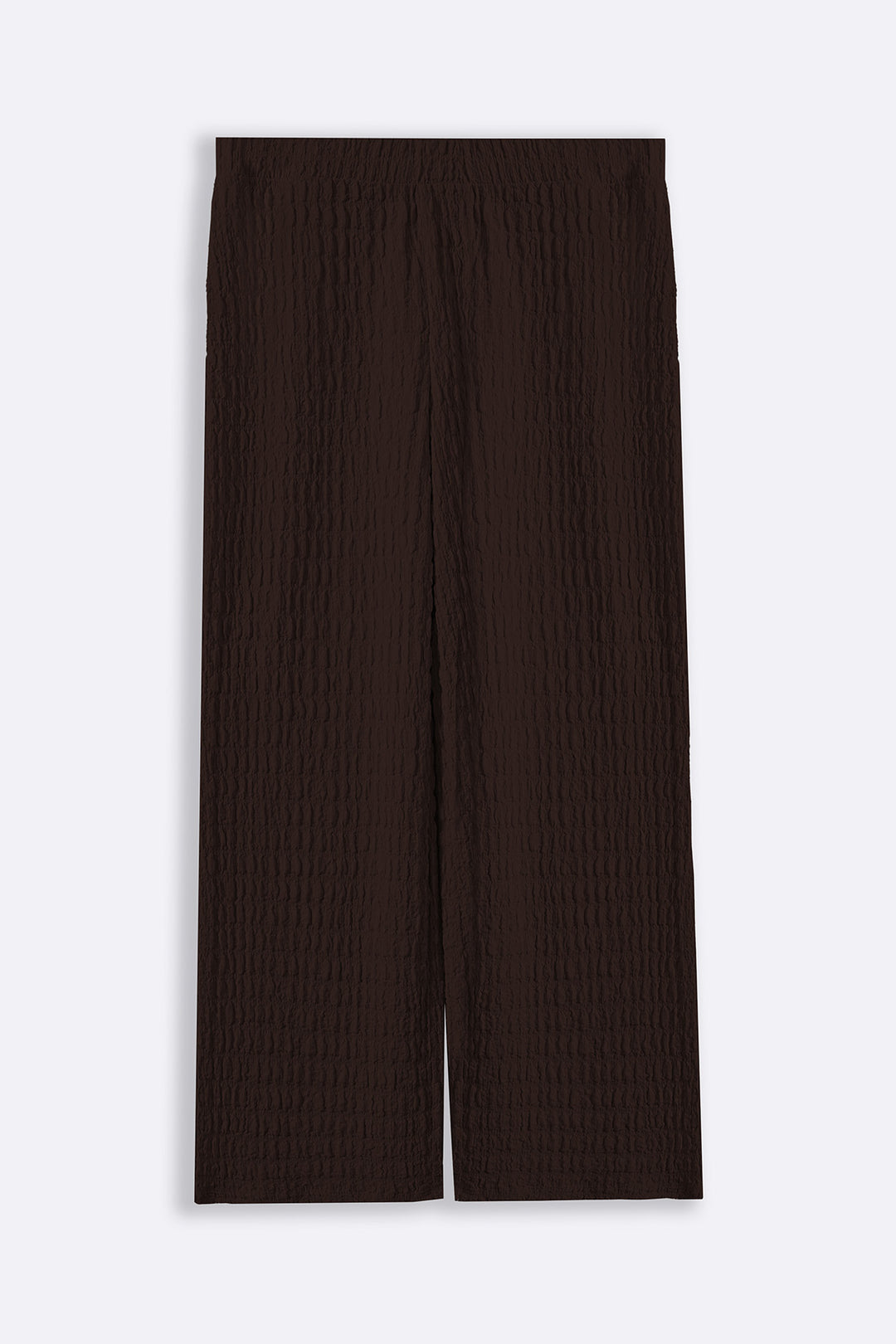 BROWN BUBBLE CRINKLE PANTS