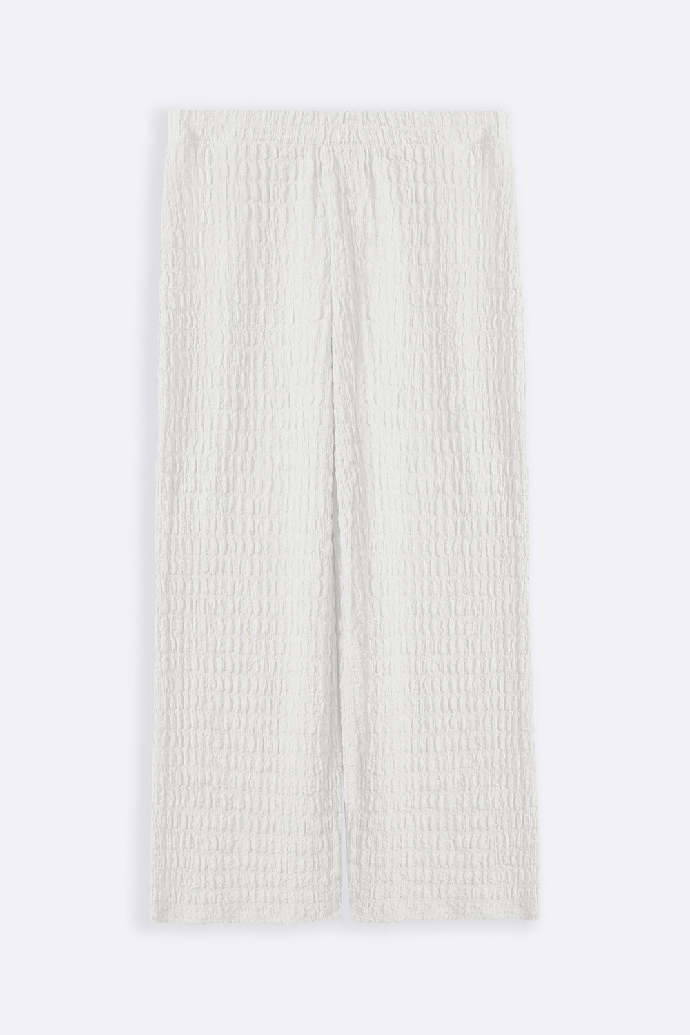WHITE BUBBLE CRINKLE PANTS