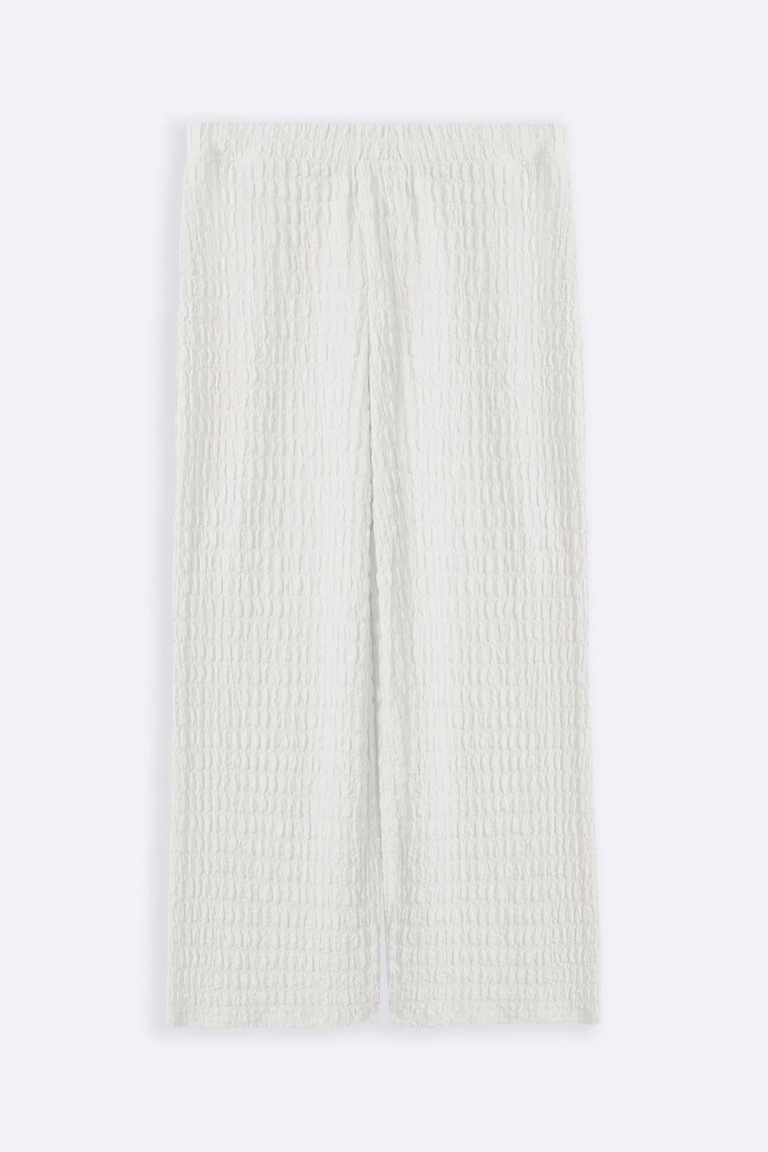 WHITE BUBBLE CRINKLE PANTS