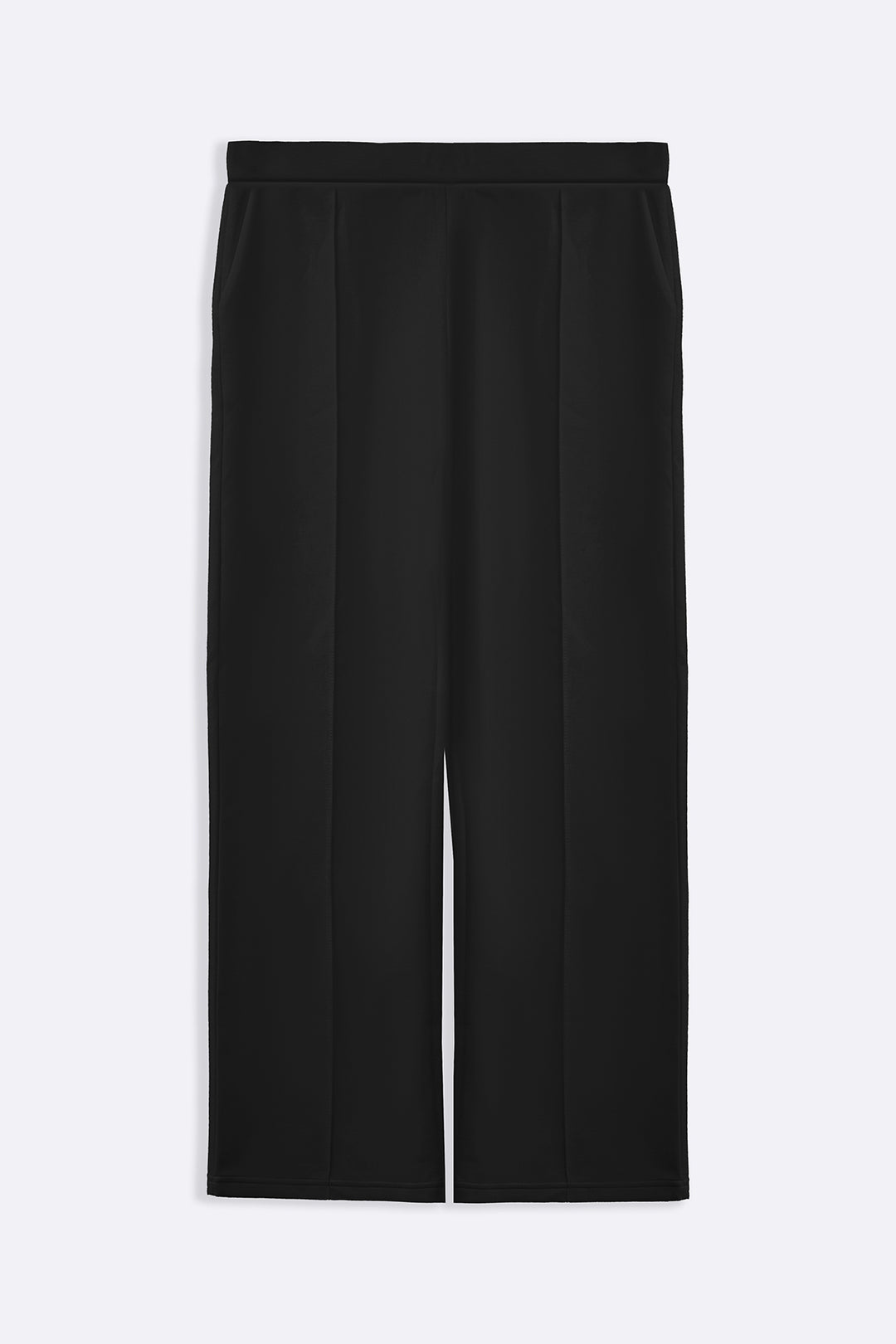 BLACK STRAIGHT LOOSE TROUSERS