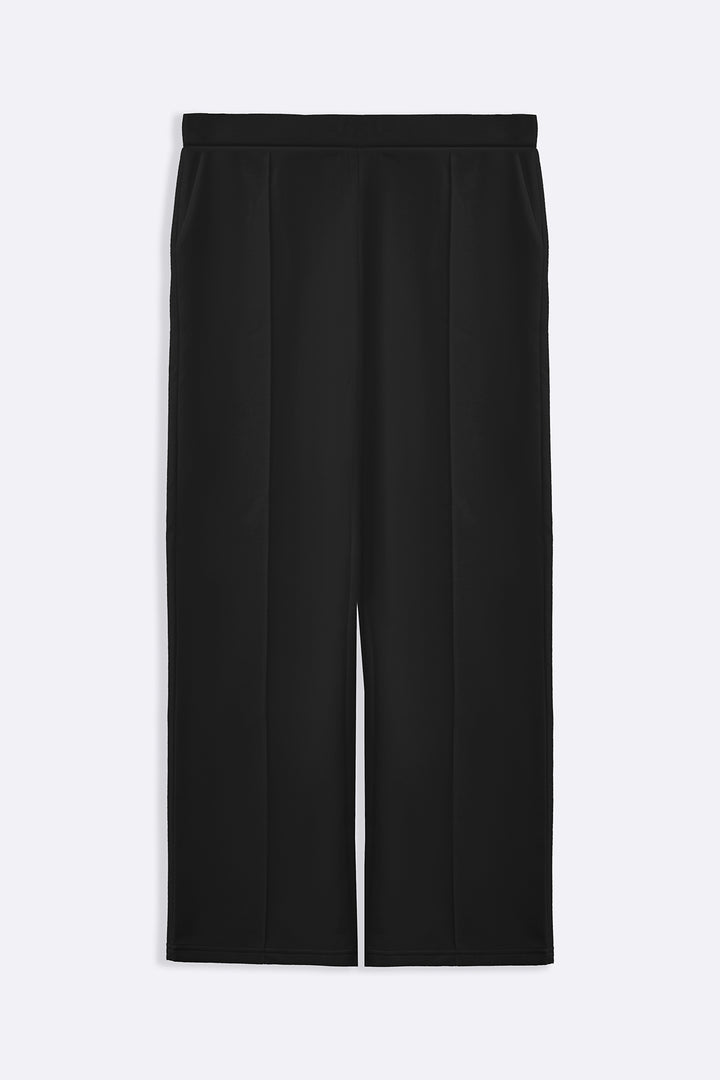 BLACK STRAIGHT LOOSE TROUSERS