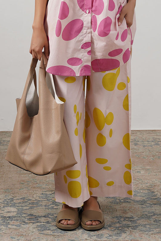 PINK LEMON POPLIN PANTS