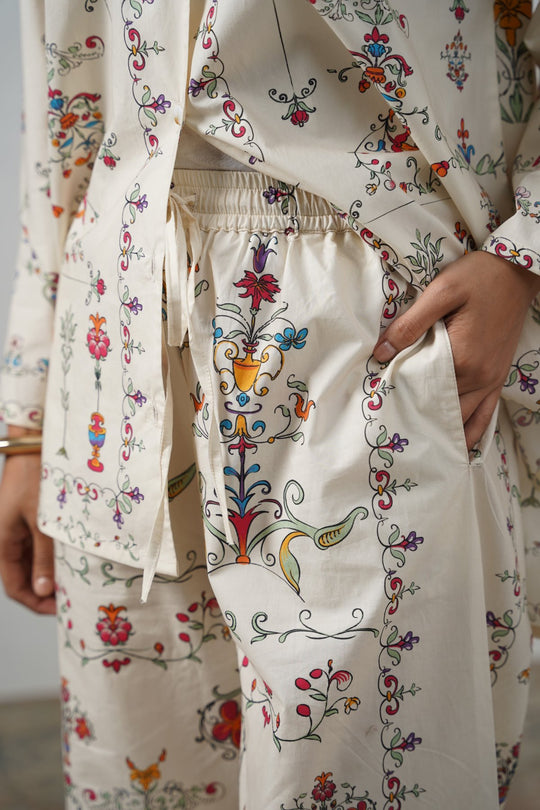 BEIGE ANDALUSIA COTTON PANTS