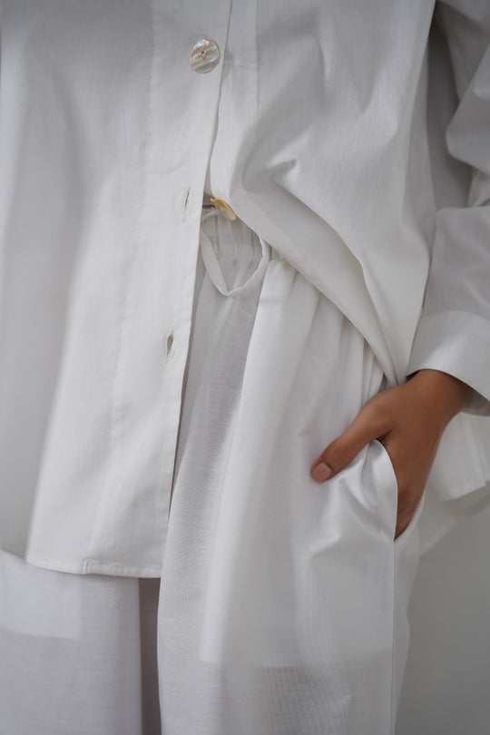 WHITE CREME CUTWORK PANTS